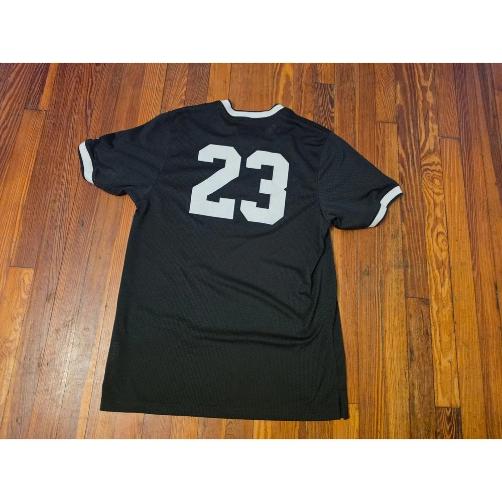 Jordan Brand 23 Basketball Mesh Jersey T-Shirt Black White Mens Large V-Neck